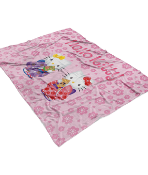 Hello Kitty Cute Fleece Blanket Lightweight Supremely Soft Pink Color - Lusy Store