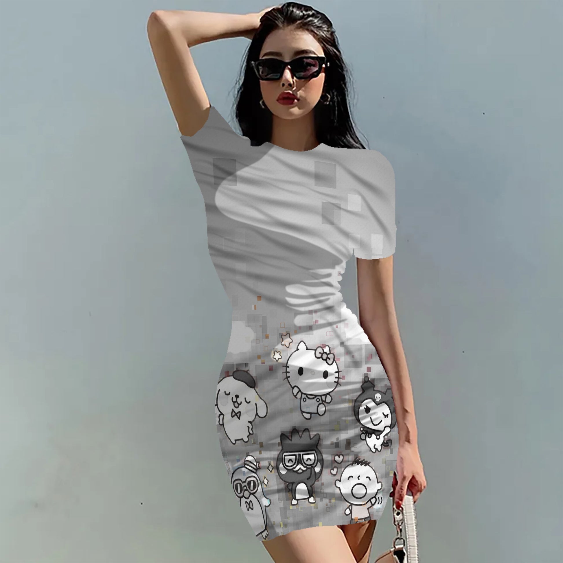 Hello Kitty Dress Slim Bodycon Dress - DS09 - Lusy Store LLC