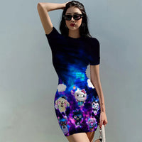 Hello Kitty Dress Slim Bodycon Dress - DS09 - Lusy Store LLC