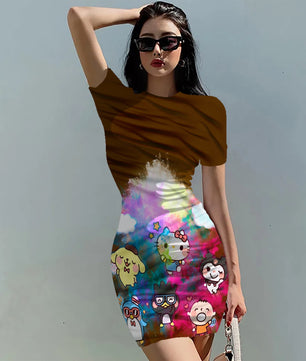 Hello Kitty Dress Slim Bodycon Dress - DS09 - Lusy Store LLC