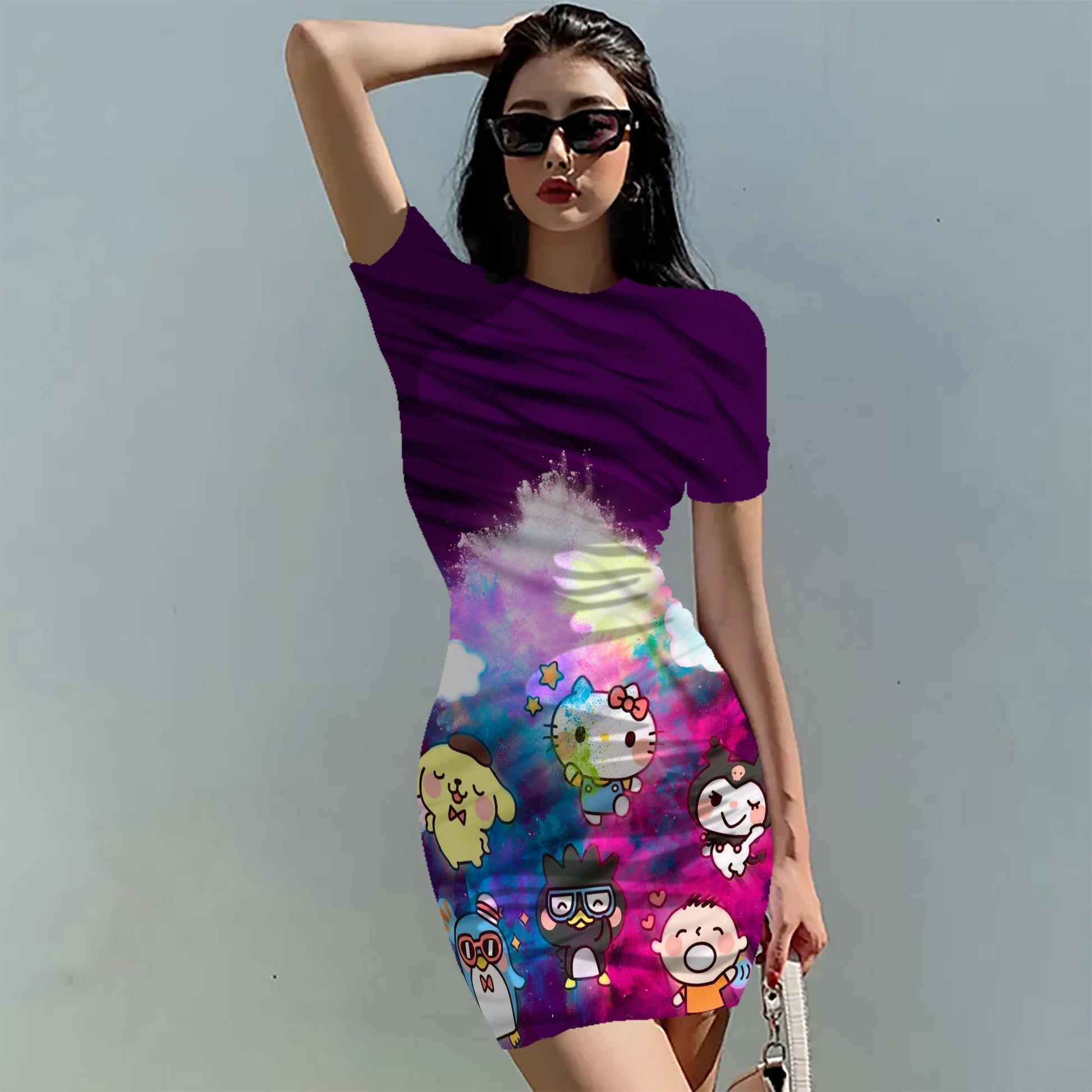 Hello Kitty Dress Slim Bodycon Dress - DS09 - Lusy Store LLC