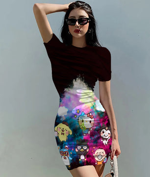 Hello Kitty Dress Slim Bodycon Dress - DS09 - Lusy Store LLC