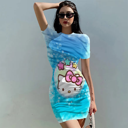 Hello Kitty Dress Slim Bodycon Dress - DS10 - Lusy Store LLC