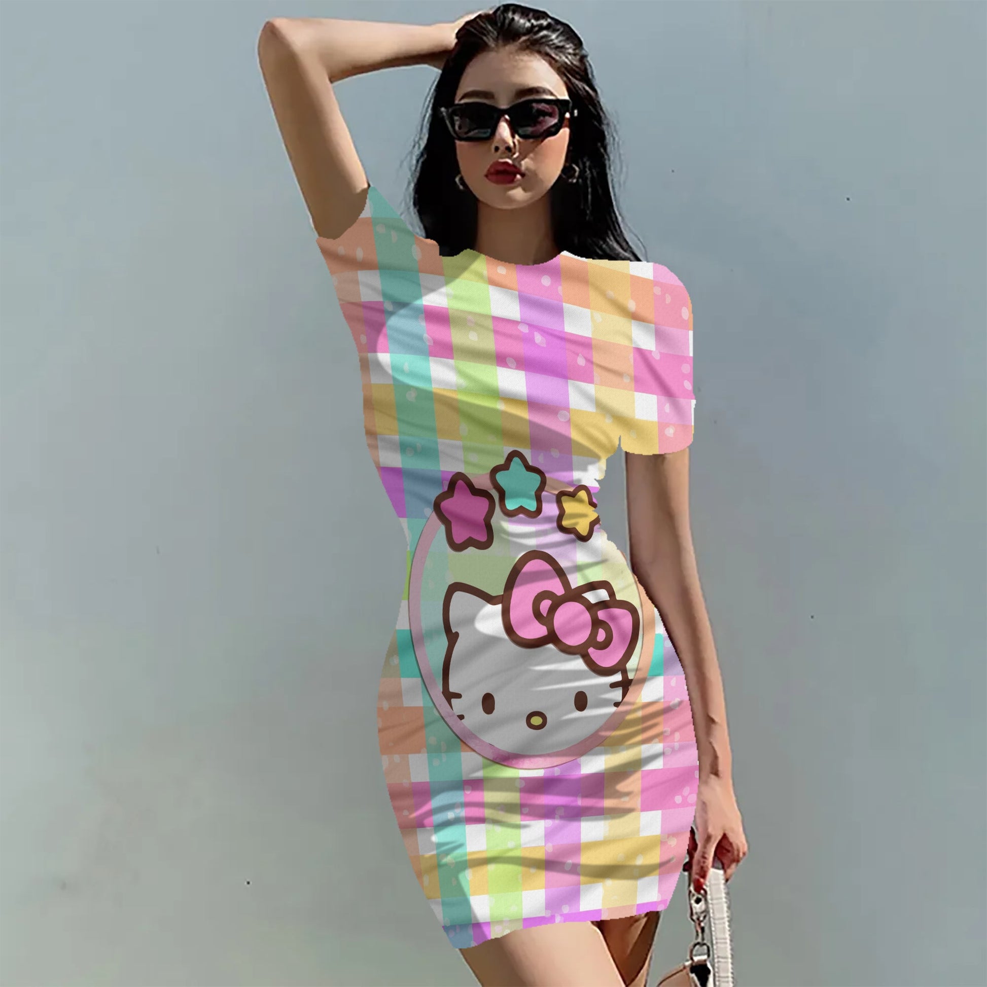 Hello Kitty Dress Slim Bodycon Dress - DS10 - Lusy Store LLC