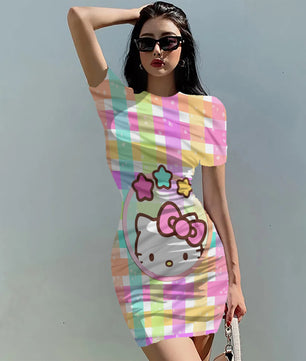 Hello Kitty Dress Slim Bodycon Dress - DS10 - Lusy Store LLC