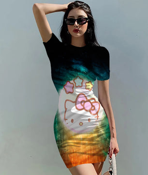 Hello Kitty Dress Slim Bodycon Dress - DS10 - Lusy Store LLC