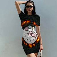 Hello Kitty Dress Slim Bodycon Dress - DS10 - Lusy Store LLC
