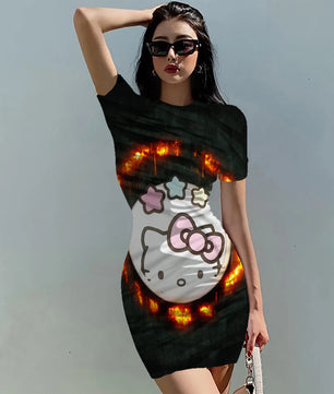 Hello Kitty Dress Slim Bodycon Dress - DS10 - Lusy Store LLC