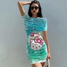 Hello Kitty Dress Slim Bodycon Dress - DS10 - Lusy Store LLC