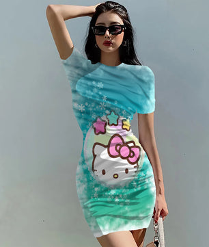 Hello Kitty Dress Slim Bodycon Dress - DS10 - Lusy Store LLC