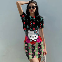 Hello Kitty Dress Slim Bodycon Dress - DS12 - Lusy Store LLC