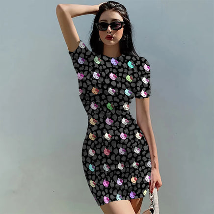 Hello Kitty Dress Slim Bodycon Dress - DS13 - Lusy Store LLC