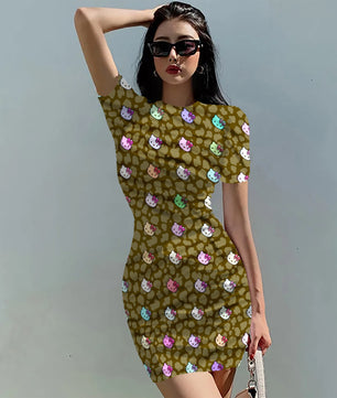 Hello Kitty Dress Slim Bodycon Dress - DS13 - Lusy Store LLC