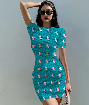 Hello Kitty Dress Slim Bodycon Dress - DS13 - Lusy Store LLC