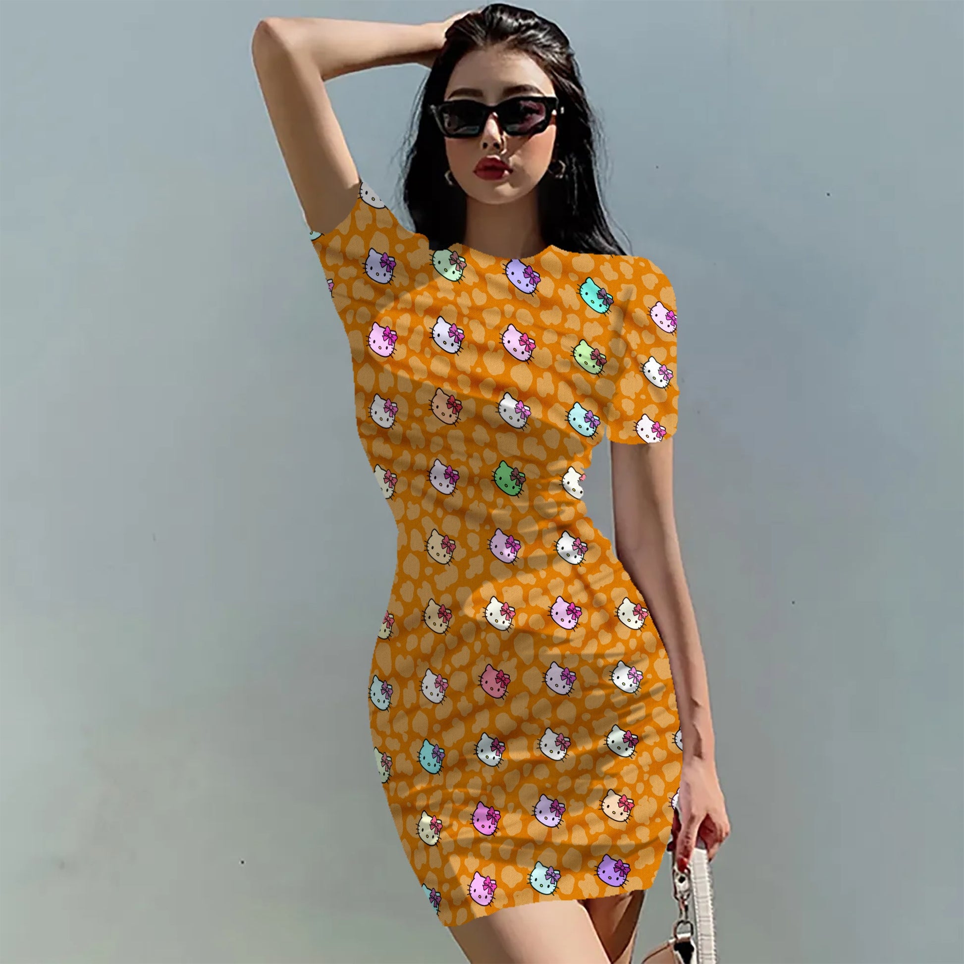 Hello Kitty Dress Slim Bodycon Dress - DS13 - Lusy Store LLC