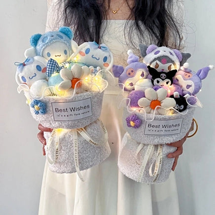 Hello Kitty Flower Bundle Kuromi Cinnamoroll My Melody Plush Doll Gifts Doll - Lusy Store LLC