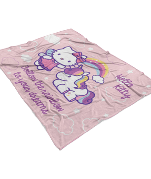 Hello Kitty Follow The Rainlow To Your Dreams Fleece Blanket For Kids - Lusy Store