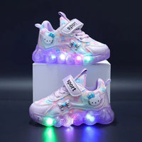 Hello Kitty girls shoes - Cute Hello Kitty led light sneakers - Walking shoes kids anti-slip - Lusy Store LLC