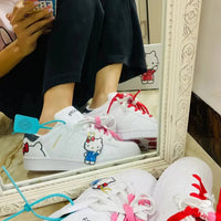 Hello Kitty girls shoes - Kawaii anime cute cartoon lace white shoes - Sports shoes birthday gift