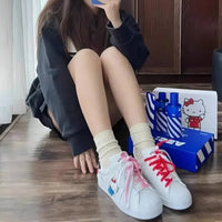 Hello Kitty girls shoes - Kawaii anime cute cartoon lace white shoes - Sports shoes birthday gift
