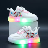 Hello Kitty girls shoes - Led light shoes - Children's sneakers toddler anti-slip walking shoes White