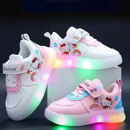Hello Kitty girls shoes - Led light shoes - Children's sneakers toddler anti-slip walking shoes - Lusy Store LLC