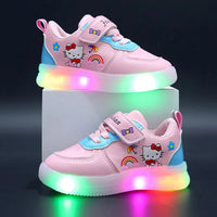 Hello Kitty girls shoes - Led light shoes - Children's sneakers toddler anti-slip walking shoes - Lusy Store LLC