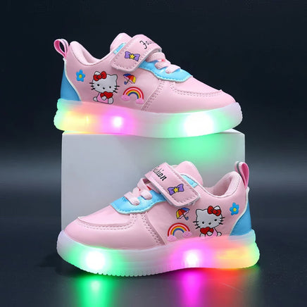 Hello Kitty girls shoes - Led light shoes - Children's sneakers toddler anti-slip walking shoes Pink