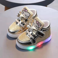 Hello Kitty girls shoes - Luminous shoes boys girls - Fashion sneakers little kid LED sneakers - Lusy Store LLC