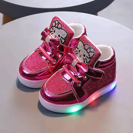 Hello Kitty girls shoes - Luminous shoes boys girls - Fashion sneakers little kid LED sneakers - Lusy Store LLC