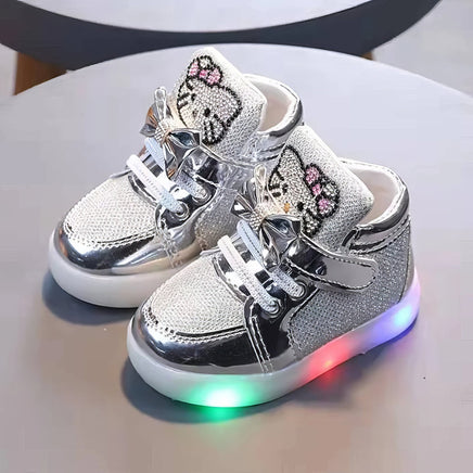 Hello Kitty girls shoes - Luminous shoes boys girls - Fashion sneakers little kid LED sneakers - Lusy Store LLC