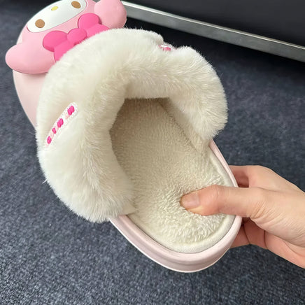 Hello Kitty girls shoes slippers cotton waterproof anti slip - Lusy Store LLC