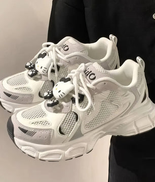 Hello Kitty girls shoes - Sneakers luxury fashion Y2k - Thick sole breathable casual student sport shoes - Lusy Store LLC