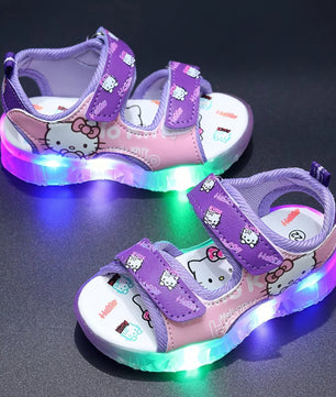 Hello Kitty girls shoes - Summer led light girls sandals - Anti-slip beach shoes - Lusy Store LLC
