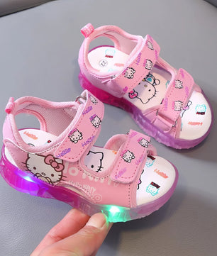 Hello Kitty girls shoes - Summer led light girls sandals - Anti-slip beach shoes - Lusy Store LLC