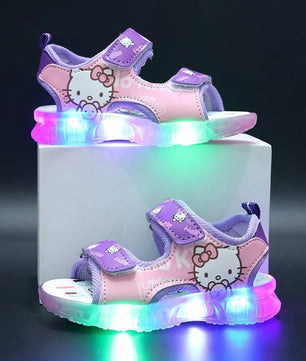 Hello Kitty girls shoes - Summer led light girls sandals - Anti-slip beach shoes - Lusy Store LLC