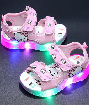 Hello Kitty girls shoes - Summer led light girls sandals - Anti-slip beach shoes - Lusy Store LLC