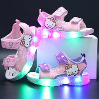 Hello Kitty girls shoes - Summer led light girls sandals - Anti-slip beach shoes - Lusy Store LLC