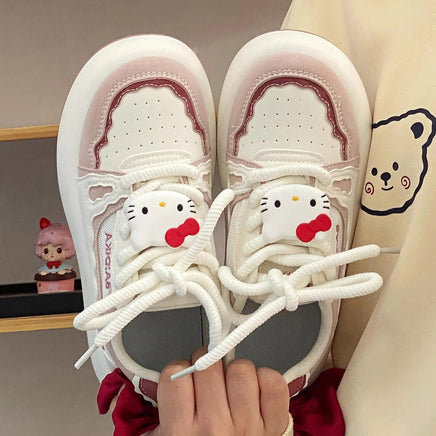 Hello Kitty girls shoes - Summer mesh breathable students board shoes - Lusy Store LLC