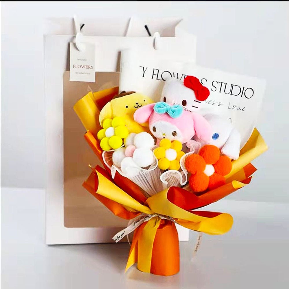 Hello Kitty Graduation Plush Toy Room Decor Plush Bouquet Soft Stuffed Dolls Gifts HK76-2 - Lusy Store LLC