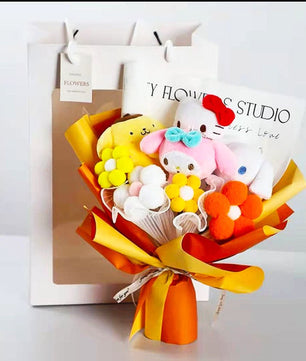 Hello Kitty Graduation Plush Toy Room Decor Plush Bouquet Soft Stuffed Dolls Gifts HK76-2 - Lusy Store LLC