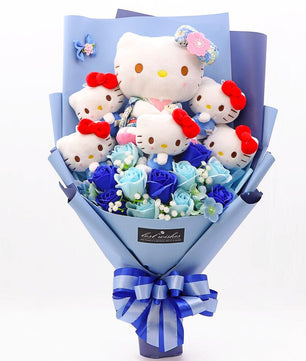 Hello Kitty Graduation Plush Toy Room Decor Plush Bouquet Soft Stuffed Dolls Gifts HK76-2 - Lusy Store LLC