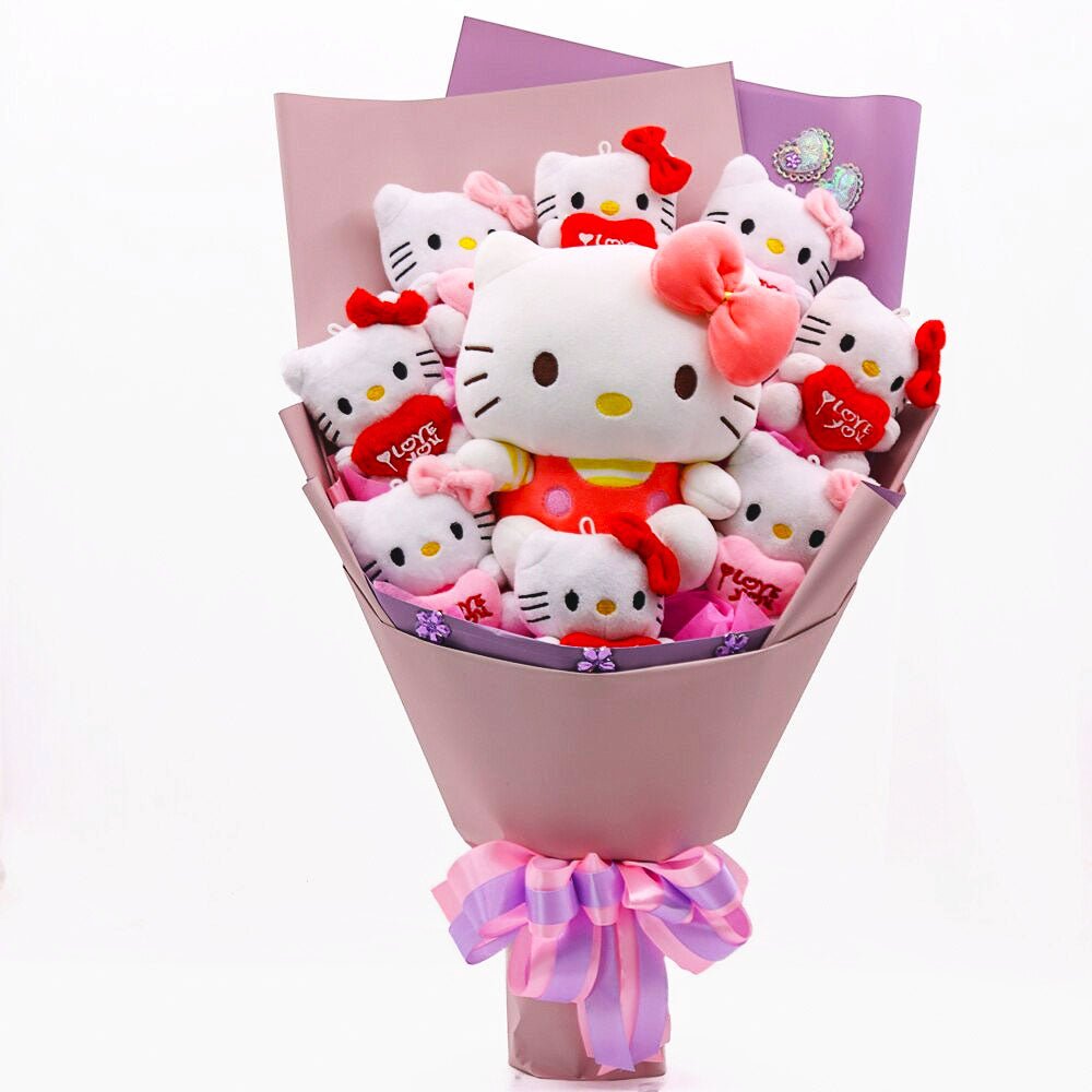 Hello Kitty Graduation Plush Toy Room Decor Plush Bouquet Soft Stuffed Dolls Gifts HK76-2 - Lusy Store LLC