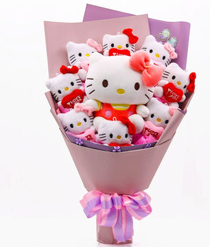 Hello Kitty Graduation Plush Toy Room Decor Plush Bouquet Soft Stuffed Dolls Gifts HK76-2 - Lusy Store LLC