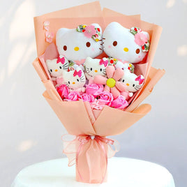 Hello Kitty Graduation Plush Toy Room Decor Plush Bouquet Soft Stuffed Dolls Gifts HK76-2 - Lusy Store LLC