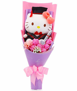 Hello Kitty Graduation Plush Toy Room Decor Plush Bouquet Soft Stuffed Dolls Gifts HK76 - Lusy Store LLC