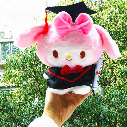 Hello Kitty Graduation Sanrio Cinnamoroll My Melody Plush Toy Cute Hello Kitty Costume Doll Kids Gift HK73 - Lusy Store LLC