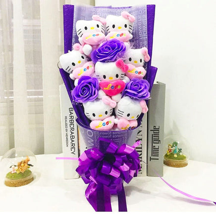 Hello Kitty Graduation Stuffed Animals Bouquet Valentine's Day Christmas HK75 - Lusy Store LLC