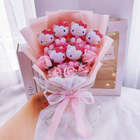 Hello Kitty Graduation Stuffed Animals Bouquet Valentine's Day Christmas HK75 - Lusy Store LLC