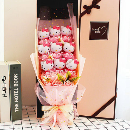 Hello Kitty Graduation Stuffed Animals Bouquet Valentine's Day Christmas HK75 - Lusy Store LLC